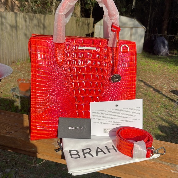 Brahmin Caroline in Flame Melbourne leather - Picture 8 of 10